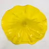 Yellow Colors Blown Glass Wall Art Plates Murano Glass Decorative Plates for Hotel Lobby Gallery Museum Decoration