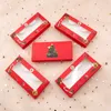 Boîte de cils de Noël avec boîte en papier rouge de cils de vison de 25 mm 5D 100% vrais cils de vison