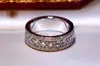 Wholesale- Luxuxschmucksachen 925 Sterlingsilber pflaster weißen Topaz CZ Diamant-Ewigkeit-Dame Fashion Womens Wedding Band-Ring für Geliebten Geschenk