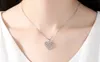 Wholesale-zircon brass plated necklace women festival gift bride accessories jewelry mun&love tag heart mesh pendants necklace