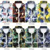 16 colorido Hawaiian Hawaiian Sleeve Summer New Casual Imprimindo Flor Flower Male Rous de marca Plus Tamanho 5xl 6xl 7xl