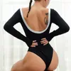 2019New Hot Ladies Sexy Pagliaccetto T-Shirt Donna Manica Lunga Camicetta Tuta Tuta Backless Sexy Tuta aderente