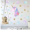 Stickers Cartoon Cute Unicorns Star Heart Wall Stickers Wallpaper DIY Vinyl Home Wall Decals Kids Living Room Bedroom Girls Room Decor