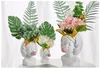 Kreativ nordisk stil harts vas söt flicka dekorativa blomkrukor modern härlig konst dekoration blomma arrangemang potted vas