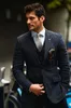 Blue Stripe Groom Tuxedos Notch Lapel Slim Fit Groomsmen Mężczyzna Suknia Ślubna Doskonała Kurtka Man Blazer 3 Piece Suit (Jacket + Spodnie + Kamizelka + Krawat) 6