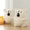 Cute Wheat Straw Cartoon Koala Toothpick Holder Box Hand Press Automatic Cans Base Room Decorate Toothpicks Case