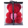 DropShipping 40cm with Heart Big Red Bear Rose Flower Artificial Decoration Christmas Gifts for Women Valentines Gift with box