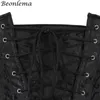 BeonLema Kadınlar Çelik Kemik Cincher Korse Bel Zayıflama Underbust Fajas Steampunk Aksesuarları Femme XS-3XL Siyah Büstiyer J190701