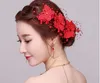 Bridal tiara red Korean style handmade flower head hair accessories Korean wedding hair accessories butterfly hair clip