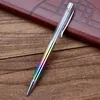 Writing Gift DIY Empty Tube Metal Ballpoint Pens Self-filling Floating Glitter Dried Flower Crystal Pen Ballpoint Pens 27 Color