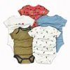 5 pçs / lote bebê macacão 2020 manga curta 100% macacão de algodão recém-nascido roupas Roupas de Bebe meninos meninas jumpsuitclothing