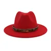 Moda-feltro chapéu legal design estilo nacional faixa de couro mulheres homens largo breim jojão derby jazz étnico fedora chapéu panamá gambler chapéus