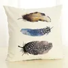 colorful feather cushion cover boho throw pillow case for sofa lounge couch chair linen fabric cojines 45cm almofada5538965