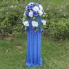 Party Decor Pillars Iron Stand With Stain Cloth Artificial Rose Flower Roman Column For Wedding Decoration Guide Shooting Props