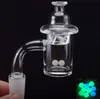 Quartz Banger 25mm Flat Top Quartz Banger Nail with Spinning Carb Cap and Terp Pearl for Glass Bong