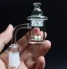 Chiodo per banger al quarzo perlato Terp da 25 mm con tappo in carb in vetro e inserti con sfere di perle di quarzo per tubi dell'acqua in vetro Dab Rigs