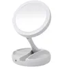 Miroir de maquillage éclairé par LED portable vanité Compact maquillage miroirs de poche vanité cosmétique miroir à main 10X loupes New5112103