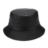 Moda czarna skórzana hat z wiadrem kasety bob bob ochrona przed słońcem kapelusze męskie kemping dla mężczyzn Kobiet panienama rybacka cap294z