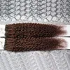 Kinky Curlmicro Loop Hair Extensions Micro Bead Hair Human Hair Remy Brasiliano perline Estensioni 18-24 '' Micro Bero Perline Estensioni per capelli 1G / Strand 200G