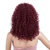 14 inch korte afro kinky krullende pruik synthetische pruiken voor vrouwen zwart natuurlijk afro haar