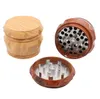 Houten tabakslijn houten kruidenkruid kruid handmolen rookbreker 40 mm 63 mm 4 delen voor rookaccessoires tabakslijsten