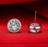 Excellentes boucles d'oreilles en diamant synthétique Halo NSCD pour femmes, bijoux de fiançailles, boucles d'oreilles en argent sterling plaqué or blanc 18 carats PT94550797