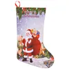 Christmas Stocking Gift Bags Felt Cloth Christmas Tree Stocking Candy Gift 3D Xmas Decorations Bag Santa Printed Christmas Ornaments