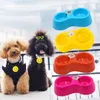 Портативный Pet Feeder Пластиковые двухпортовый Устройство автоматической подачи воды Питьевая Кормление бассейновых Миски для кошек Pet собак без бутылки