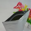 14x22 + 4 cm 100 pcs/lot sacs à fermeture éclair en plastique de papier d'aluminium pur argenté autoportant, Mylar aluminisant tiennent le sac d'emballage de sachet de thé de poche zippée