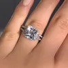 Modischer Jubiläumsring aus 925er Sterlingsilber, Verlobungsring, Diamant-Ehering für Damen, Fingerschmuck