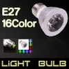 مصابيح إضاءة LED LED LED داخلية E27 3W 85V-265V 16 Color التحكم عن بعد LED الأضواء الداخلية الأضواء الداخلية