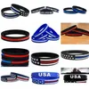 Thin Blue Line American Flag Bracelets Silicone Wristband Soft And Flexible Great For Normal Day Party gifts