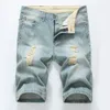 Jeans maschile maschili dritti shorts in jeans strappato nuovo stilista estivo per uomo color hip hop biker jean shorts42