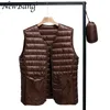 NewNewBang Spring Couples V-Neck Man's Ultra Light Down Vest Zipper Waistcoat Warm Liner Vest Portable