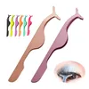 Colorful False Tweezers Fake Eye Lash Applicator Eyelash Extension Curler Nipper Auxiliary Cosmetic Makeup Tools Clip with Bag