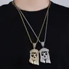 Ice out Jesus Corolla hanger hiphop Sieraden Mode CZ Stenen Ketting Kubieke Zirkoon Link Voor Man Vrouwen Gift