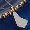Из нержавеющей стали Карта Барбадоса Остров Подвеска Ожерелья Модные Карты Jewelry
