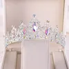 Blue Crystal Women Hair Jewelry Rhinestone Silver Gold Tiara Crowns Headbands Boda Accesorios para el cabello de la reina nupcial Pageant6185798