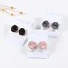 Fashion 10mm 13mm Handmade Druzy Trendy Jewelry Womens Simple Gold Filled Round Heart Hexagon Drusy Wholesaling Resin Stone Stud Earring