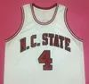 ＃4 Spud Webb NC State Wolfpack College Retro Classic Basketball Jersey Mens EDカスタム番号と名前ジャージー