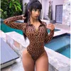 Jumpseau pour femme Rompers Automne Femmes Jumpsuit Sexy Body Mujer Mujer Manches longues Romper Palazzo Imprimer Corps de corps pour femmes Casual