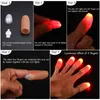 طرف الإبهام السحري LED LED Finger Light Rubber يتلاشى ظهور إصبع الخدعة الدعائم الأطفال الساحرة الساحرة أداة لعبة لأداء Hallowe8566333