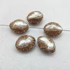 Mit Strasssteinen gepflasterte Naturperlen-Verbindungsperlen, lose Perlen, für die Herstellung von Schmuck, DIY-Armbändern und Halsketten BD361