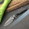 Specialerbjudande Ny Flipper Folding Kniv 440c Drop Point Laser Patern / Svart Sten Tvättblad Stålhandtag Kullager Knivar