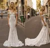 Gali Karten 2019 robes De mariée sirène en dentelle sur l'épaule tribunal Train robe De mariée à lacets dos Vestidos De Noiva