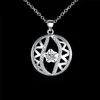 Plated Sterling zilveren ketting 18 inches ronde vorm zirkoon hanger ketting DHSN547 Hot 925 zilveren plaat hanger kettingen sieraden