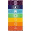 150 * 75cm Polyester Chakra Tapestry Yoga Rug Chakras Tassel Striped Golvmatta Sarongs Beach Wall Hängande Travel Shawl KKA7880N