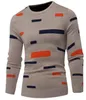 Crew Neck New Sweater Men Pullover Printed Tops Winter Knitted Sweaters Men Clothing Long Sleeve Sweaters 4 Colors