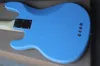 Factory Custom 4-string Sky Blue Electric Bass Guitar with Maple Fingerboard,White Pickguard,Chrome Hardwares,Offer Customized