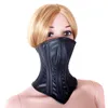 Máscara de piel sintética de lujo, Collar, Bondage, esclavo, fetiche, juegos para adultos, juguete BT0293262Y